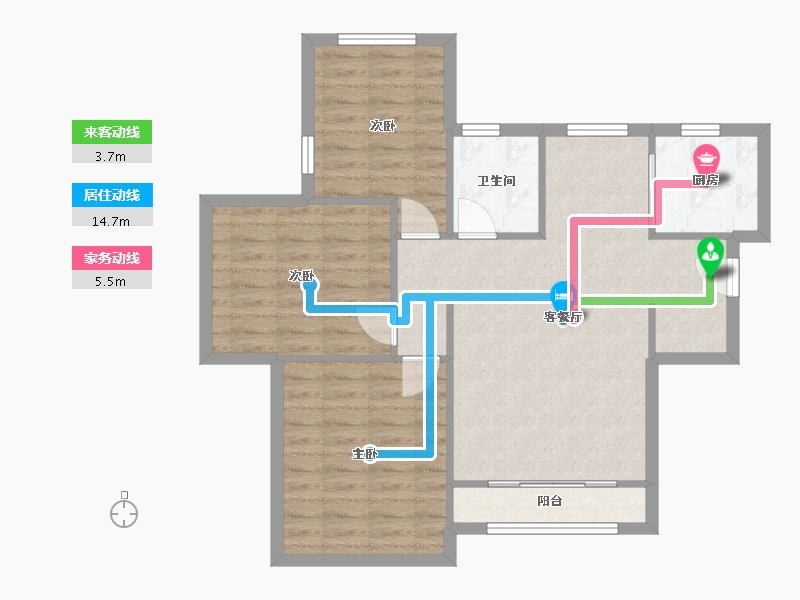 天津-天津市-雅仕兰庭雅仕嘉园4号楼,雅仕嘉园8号楼建面116m²-78.00-户型库-动静线