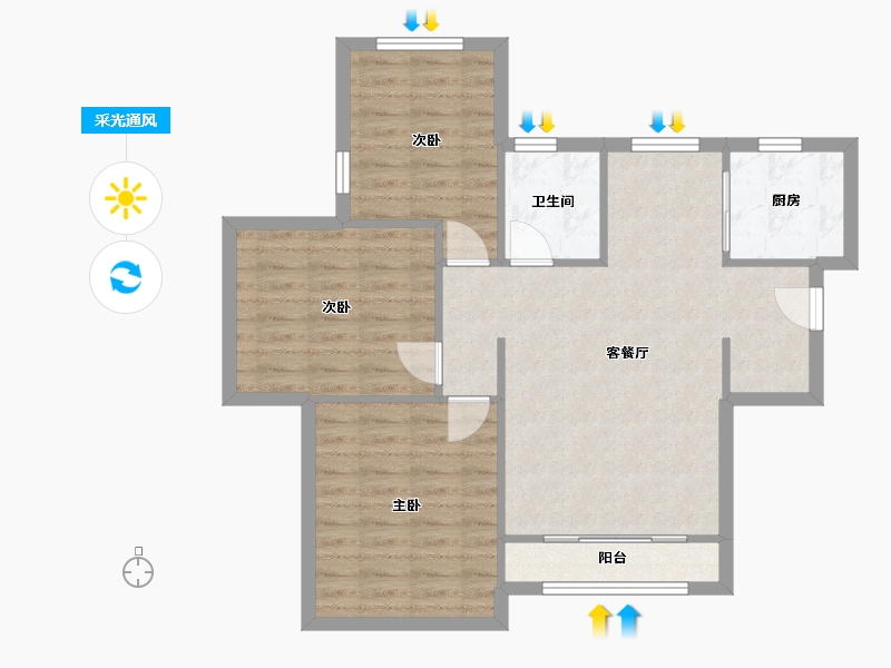 天津-天津市-雅仕兰庭雅仕嘉园4号楼,雅仕嘉园8号楼建面116m²-78.00-户型库-采光通风