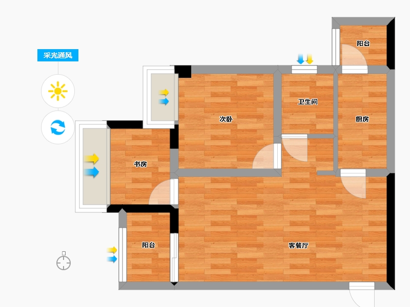 重庆-重庆市-桥达巴南茂宸广场高层1号楼套内0m2-49.42-户型库-采光通风