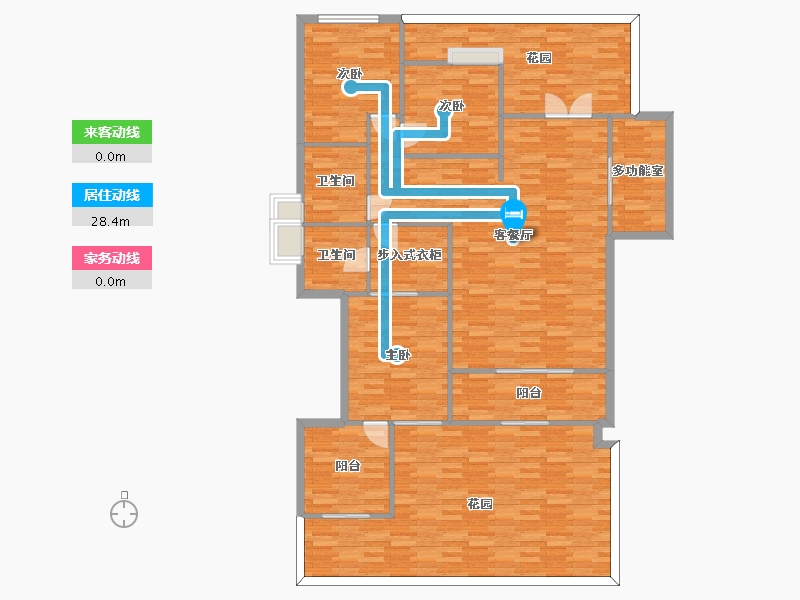 重庆-重庆市-清能小南海花园7号楼,9号楼,6号楼建面134m2-160.61-户型库-动静线