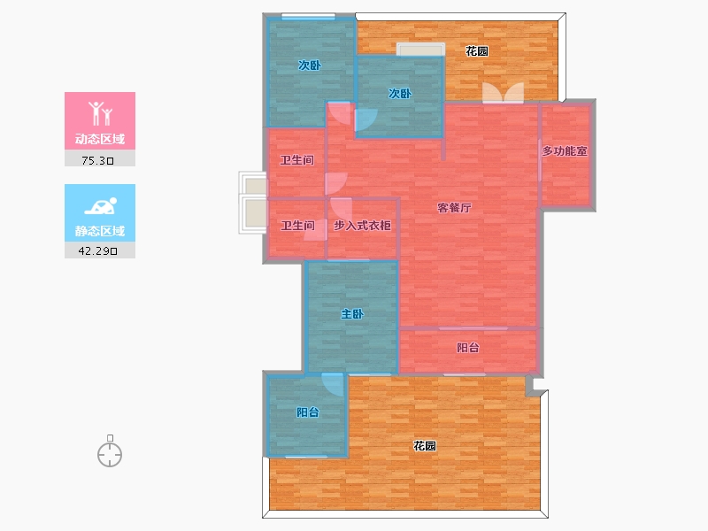 重庆-重庆市-清能小南海花园7号楼,9号楼,6号楼建面134m2-160.61-户型库-动静分区