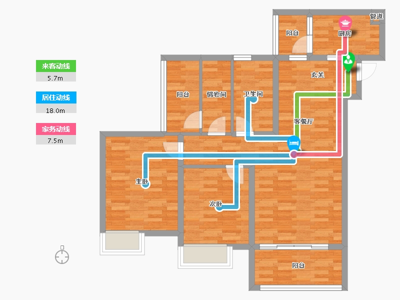 重庆-重庆市-西海岸凯悦31号楼84m²-84.00-户型库-动静线