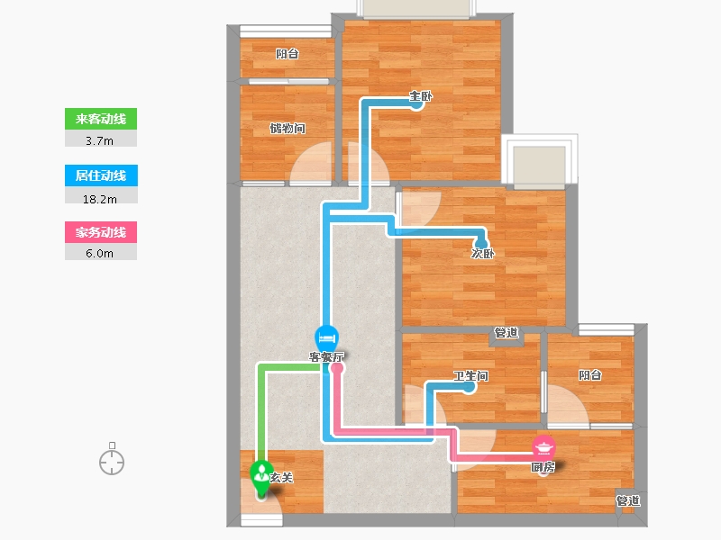 重庆-重庆市-恒大林溪郡28号楼58m²-58.00-户型库-动静线