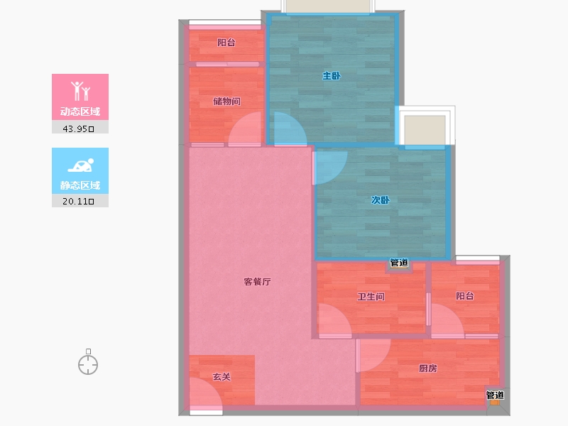 重庆-重庆市-恒大林溪郡28号楼58m²-58.00-户型库-动静分区