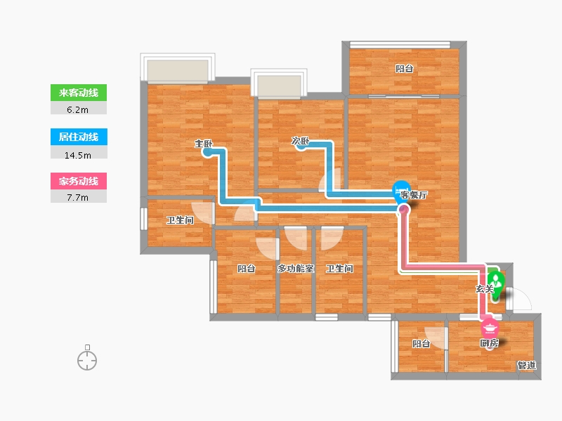 重庆-重庆市-西海岸凯悦31号楼93m²-93.00-户型库-动静线