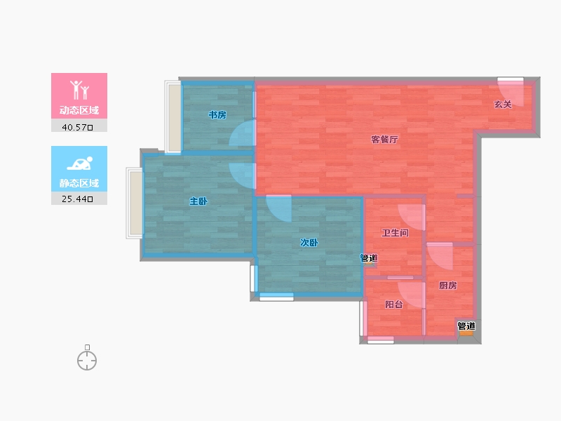 重庆-重庆市-恒大林溪郡28号楼60m²-60.00-户型库-动静分区