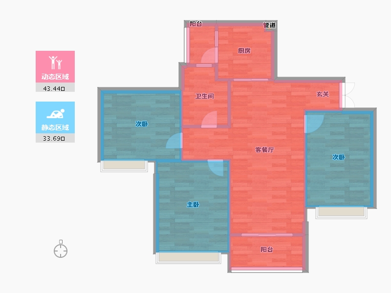 重庆-重庆市-阅璟山A3号楼,A1号楼,A5号楼,A6号楼,C2号楼70m²-70.00-户型库-动静分区