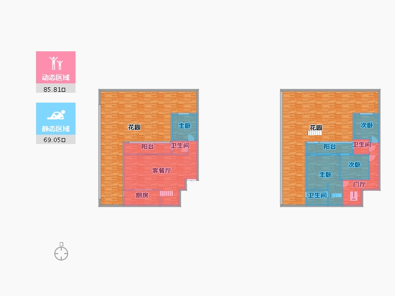 重庆-重庆市-协信敬澜山套内121m2-307.90-户型库-动静分区