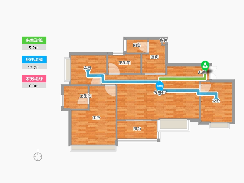 重庆-重庆市-阅璟山A3号楼,A1号楼,A4号楼,A5号楼,A6号楼,C2号楼81m²-80.90-户型库-动静线