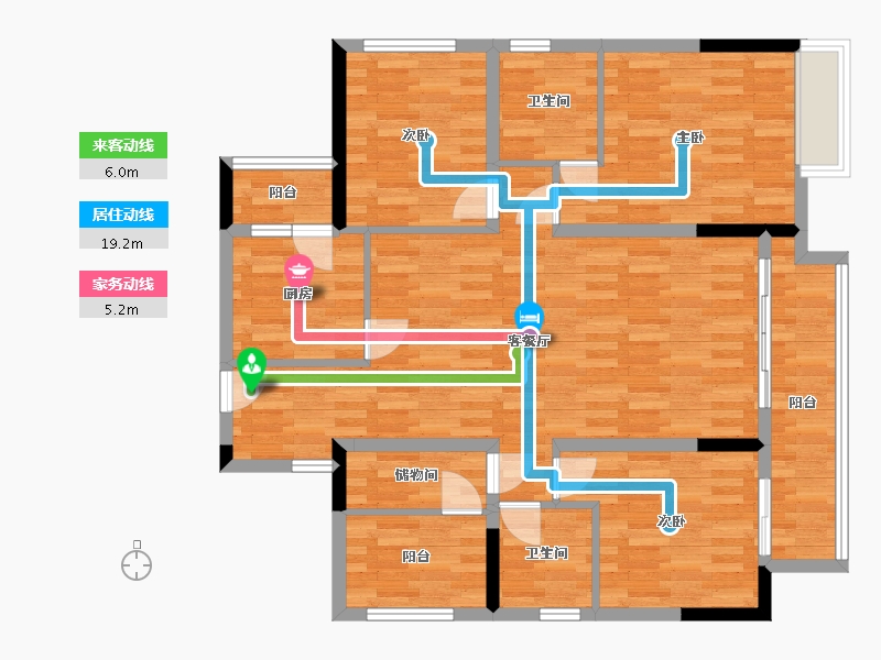 重庆-重庆市-融信澜湾小高层44号楼,小高层46号楼套内0m2-103.60-户型库-动静线