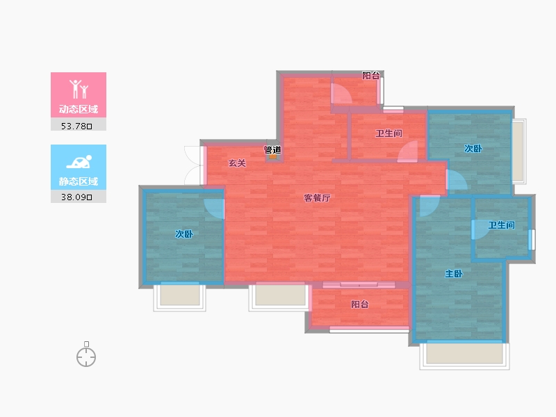 重庆-重庆市-阅璟山A2号楼82m²-82.58-户型库-动静分区