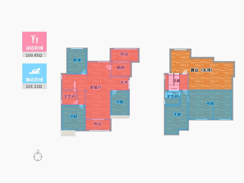 重庆-重庆市-久桓中央美地151平米-227.98-户型库-动静分区