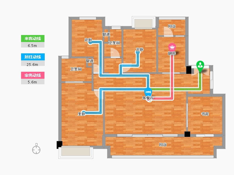 重庆-重庆市-万科金开悦府套内121m²-122.25-户型库-动静线