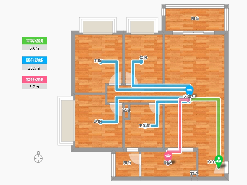 重庆-重庆市-恒大林溪郡28号楼79m²-79.00-户型库-动静线