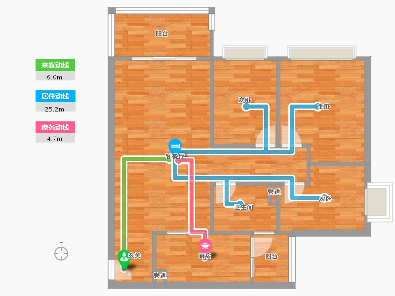 重庆-重庆市-恒大林溪郡28号楼79m²-79.01-户型库-动静线