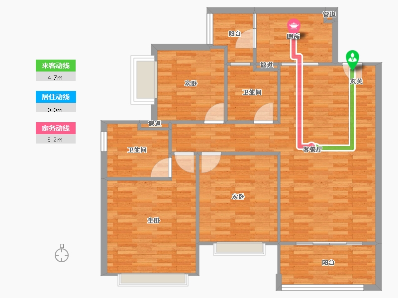 重庆-重庆市-恒大林溪郡28号楼97m²-97.00-户型库-动静线