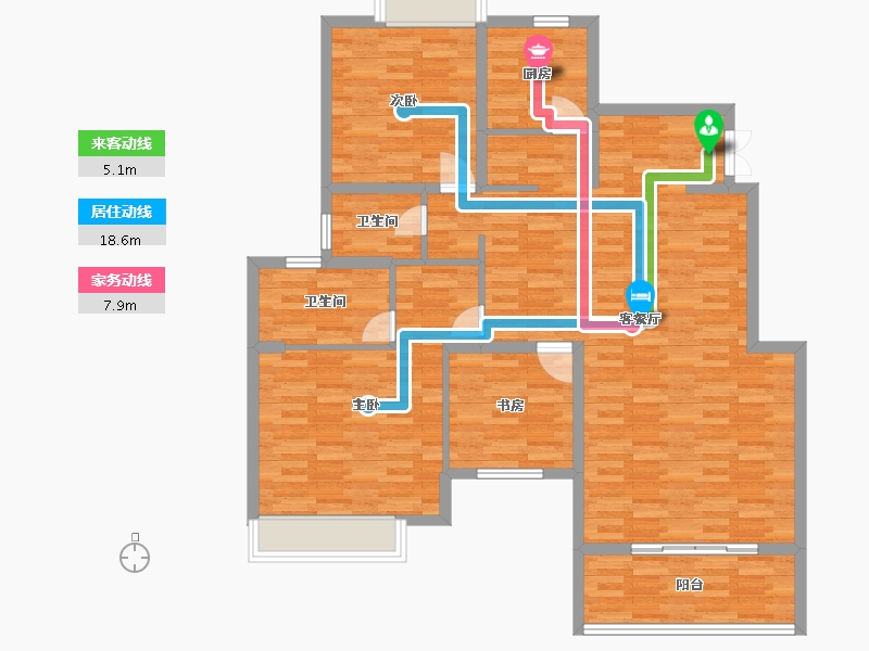 重庆-重庆市-香林豪郡2期套内117m²-117.00-户型库-动静线