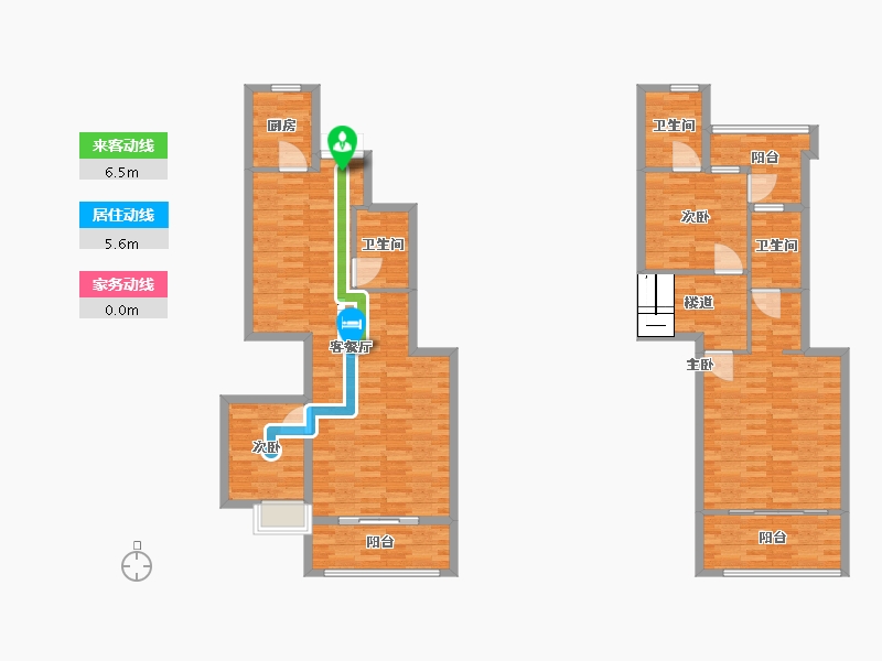 重庆-重庆市-香林豪郡2期套内129m²-129.01-户型库-动静线