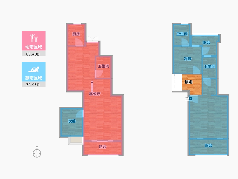 重庆-重庆市-香林豪郡2期套内129m²-129.01-户型库-动静分区