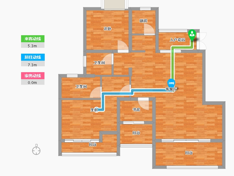 重庆-重庆市-香林豪郡2期套内106m²-106.01-户型库-动静线