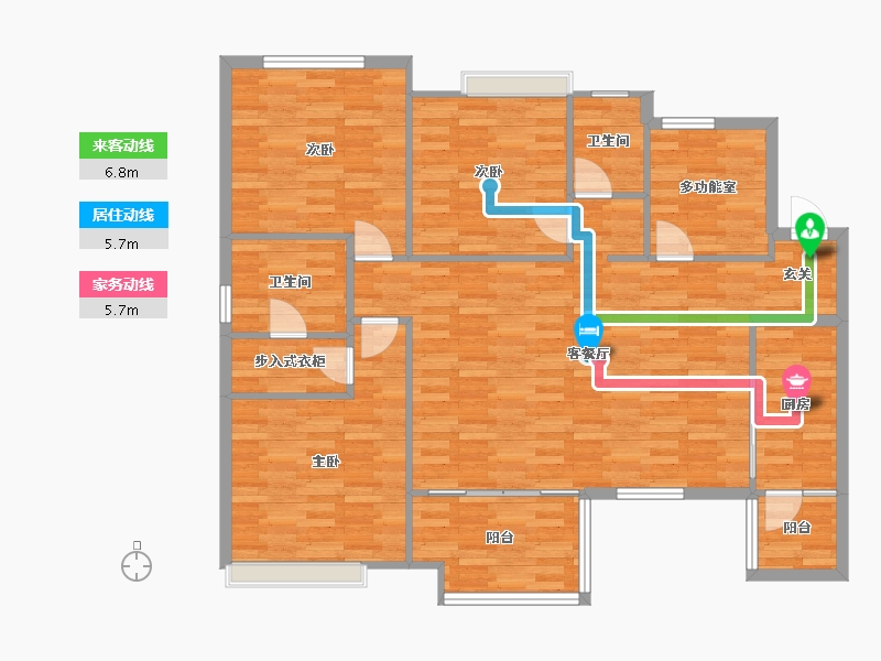 重庆-重庆市-中建御湖壹号御峰A6号楼/26号楼115m²-114.96-户型库-动静线