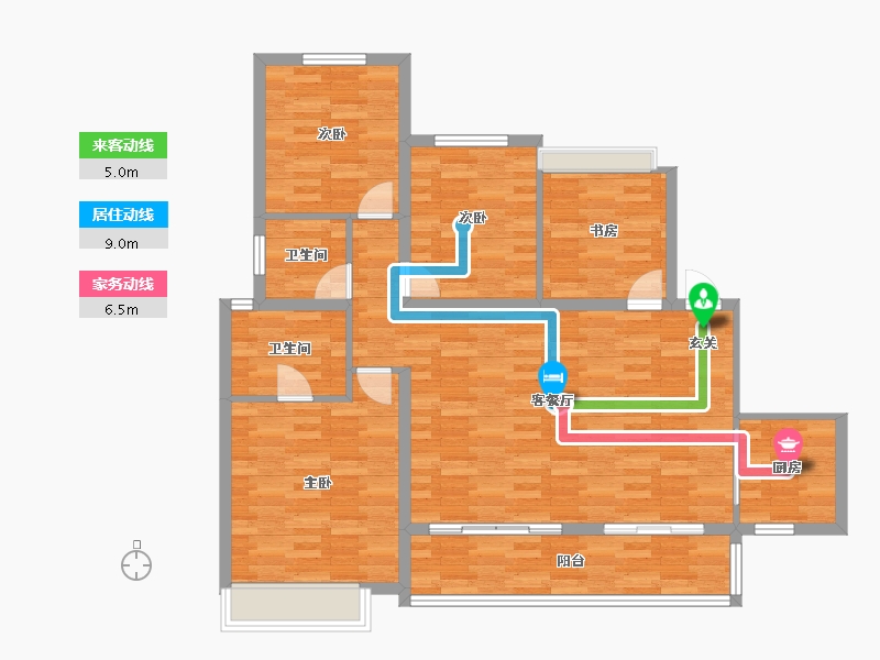 重庆-重庆市-中建御湖壹号御园Y14号楼/36幢105m²-105.00-户型库-动静线