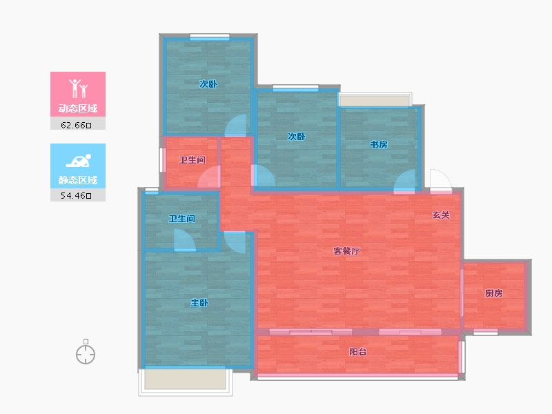 重庆-重庆市-中建御湖壹号御园Y14号楼/36幢105m²-105.00-户型库-动静分区