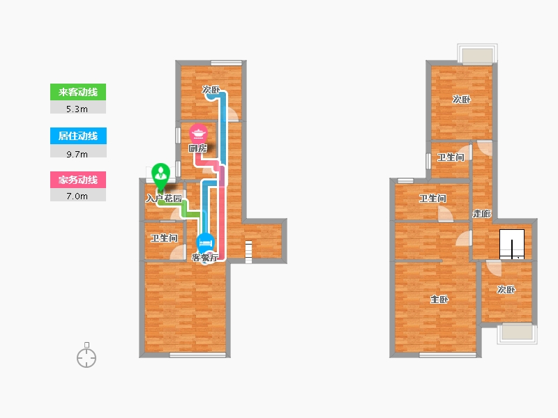 重庆-重庆市-香林豪郡2期套内137m²-122.87-户型库-动静线