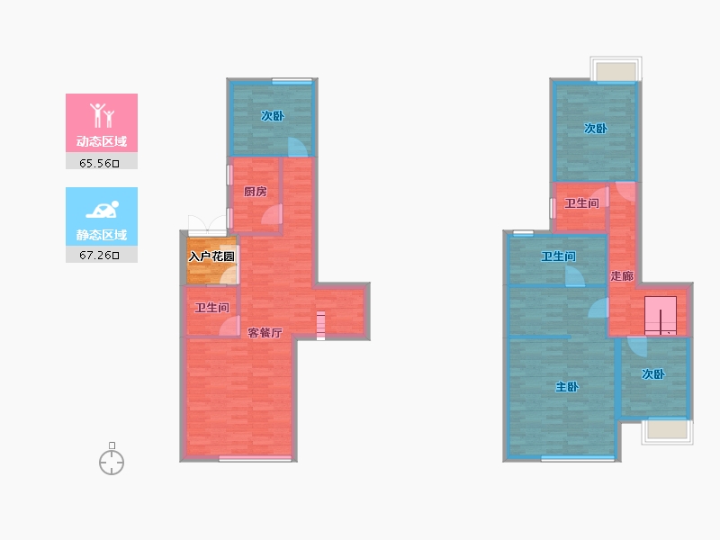 重庆-重庆市-香林豪郡2期套内137m²-122.87-户型库-动静分区