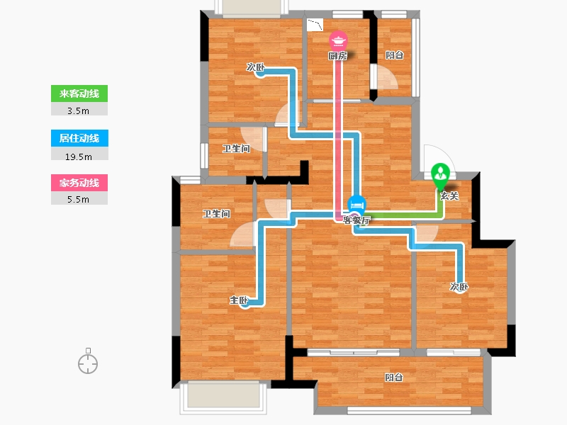 重庆-重庆市-富力白鹭湾2期6号地块5,2期6号地块1。117m²-92.52-户型库-动静线