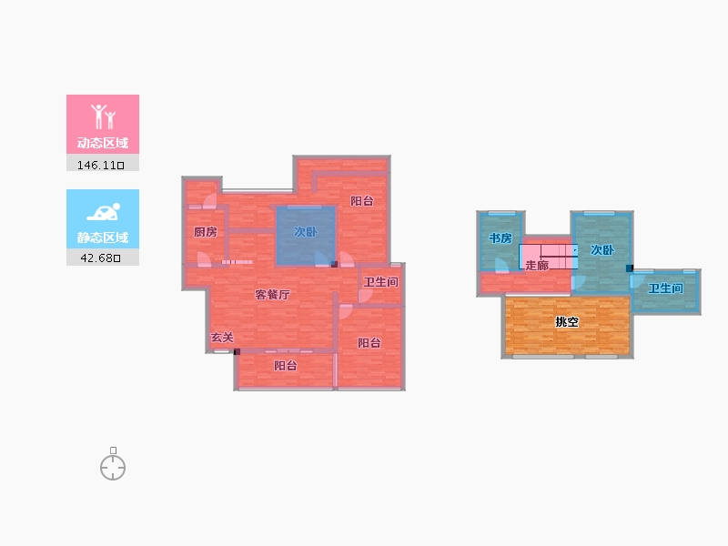 重庆-重庆市-弘阳昕悦府洋房1号楼建面141m²-178.67-户型库-动静分区