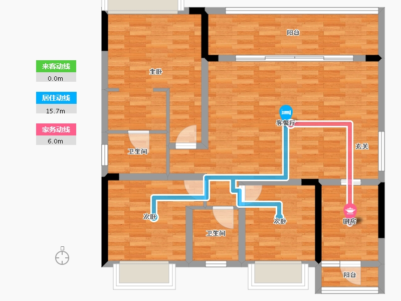 重庆-重庆市-财信铂雲府北区1号楼119.96m²-90.69-户型库-动静线