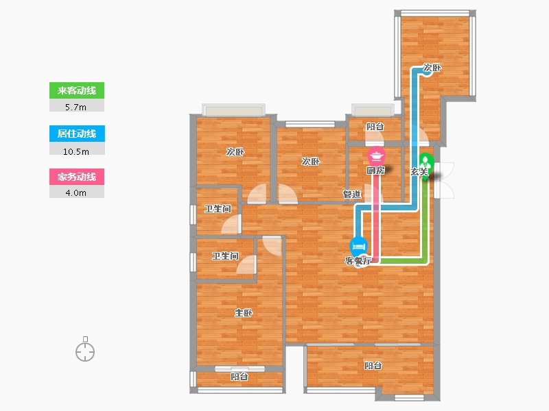 重庆-重庆市-融创公园学府15号楼108m²-108.00-户型库-动静线