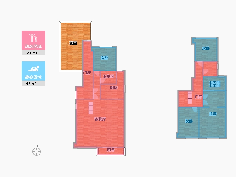 重庆-重庆市-协信星澜汇214地块洋房6号楼,214地块洋房9号楼套内118m2-179.02-户型库-动静分区