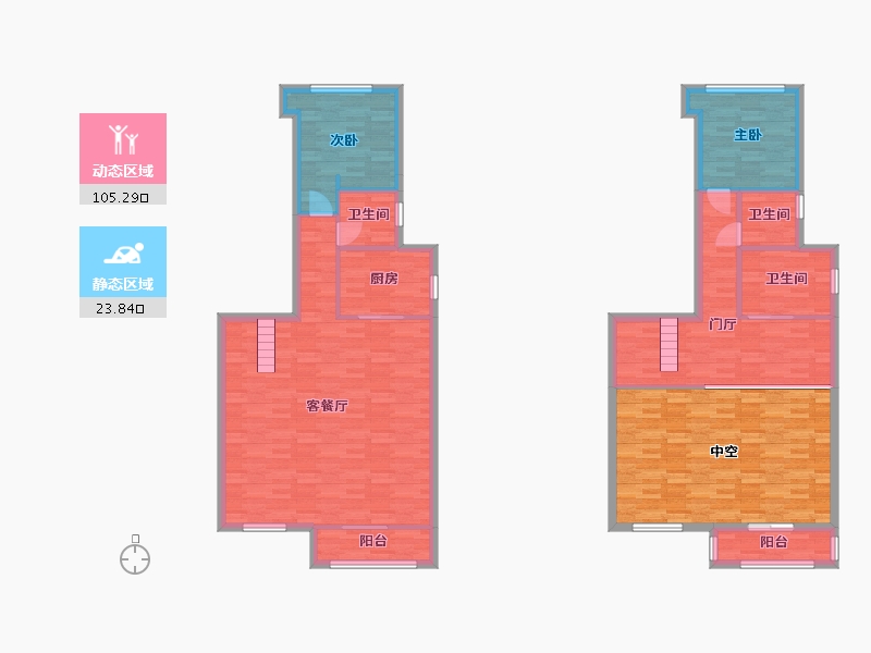 重庆-重庆市-协信星澜汇214地块洋房6号楼,214地块洋房9号楼套内119m2-146.76-户型库-动静分区