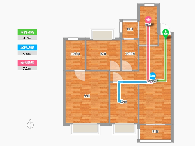 重庆-重庆市-旭辉江山青林半4号地块洋房4号楼,4号地块洋房7号楼,2号地块1号楼,1号地块2号楼-79.00-户型库-动静线