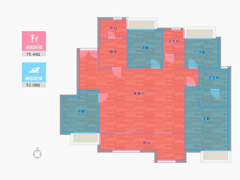 重庆-重庆市-新城金樾府洋房10号楼（规划15号楼）,洋房14栋（规划10号楼）,洋房15栋（规划9号-116.64-户型库-动静分区