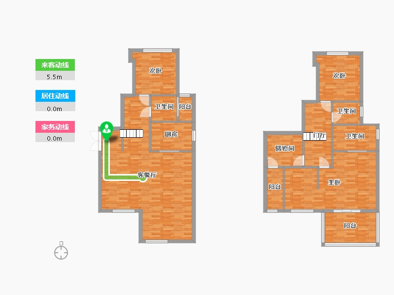 重庆-重庆市-协信星澜汇214地块洋房6号楼,214地块洋房9号楼套内108m2-145.70-户型库-动静线