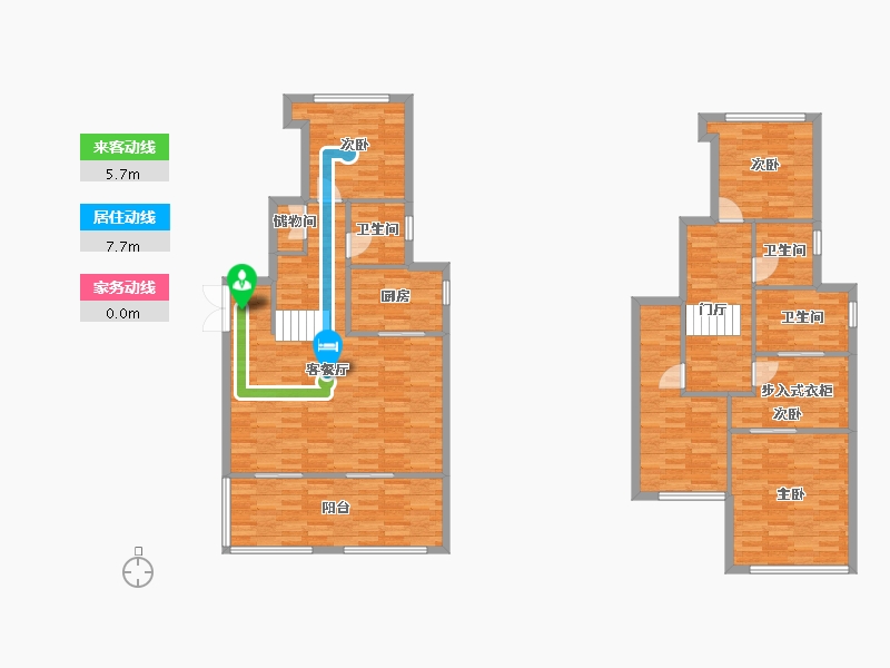 重庆-重庆市-协信星澜汇214地块洋房6号楼,214地块洋房9号楼套内115m2-142.10-户型库-动静线