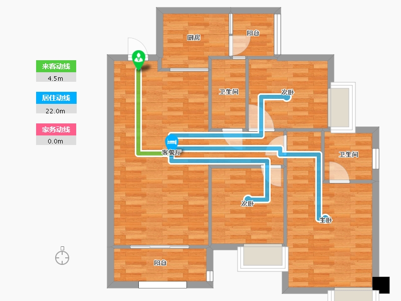 重庆-重庆市-招商雍江府套内88m2-83.25-户型库-动静线