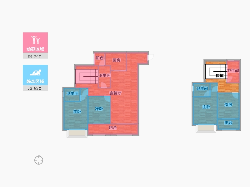 重庆-重庆市-恒大轨道时代2号楼,5号楼套内159m²-127.05-户型库-动静分区