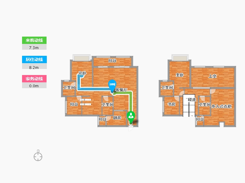 重庆-重庆市-恒大轨道时代3号楼,5号楼套内177m²-187.39-户型库-动静线