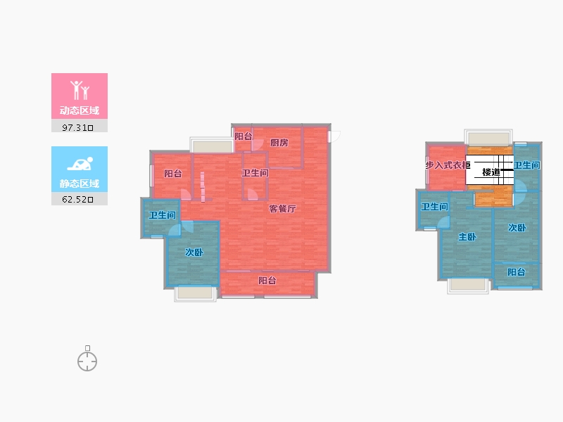 重庆-重庆市-恒大轨道时代2号楼,3号楼套内163m²-156.50-户型库-动静分区