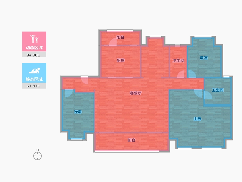 重庆-重庆市-财信融创九阙府11号楼套内148m²-146.79-户型库-动静分区