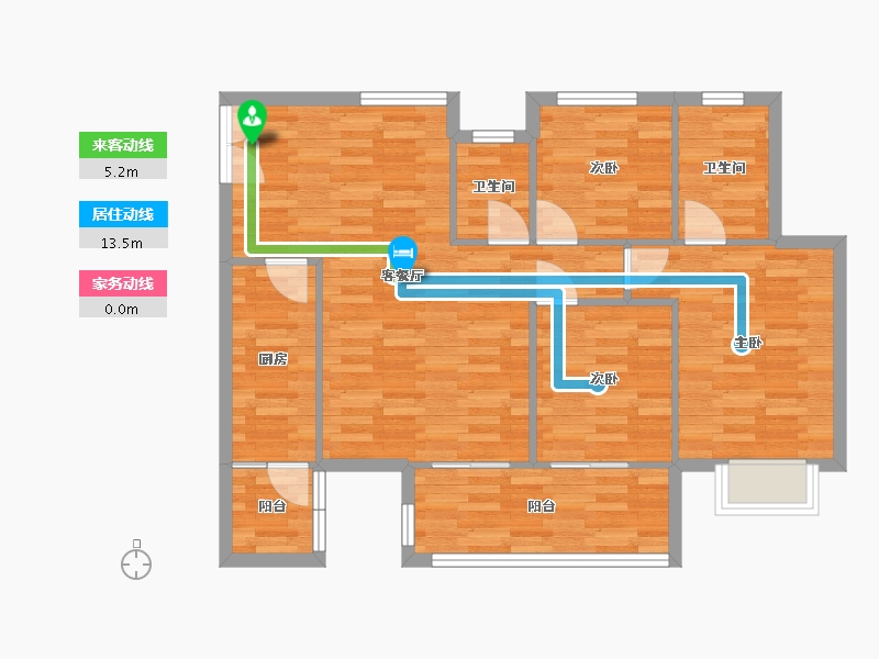 重庆-重庆市-中建瑜和城二期高层11号楼套内84m2-82.24-户型库-动静线