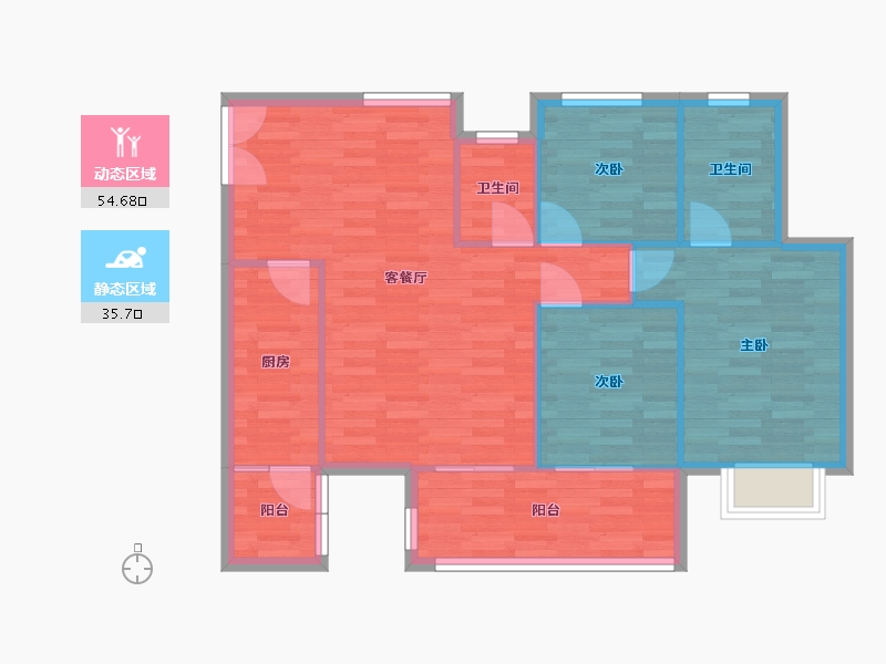 重庆-重庆市-中建瑜和城二期高层11号楼套内84m2-82.24-户型库-动静分区