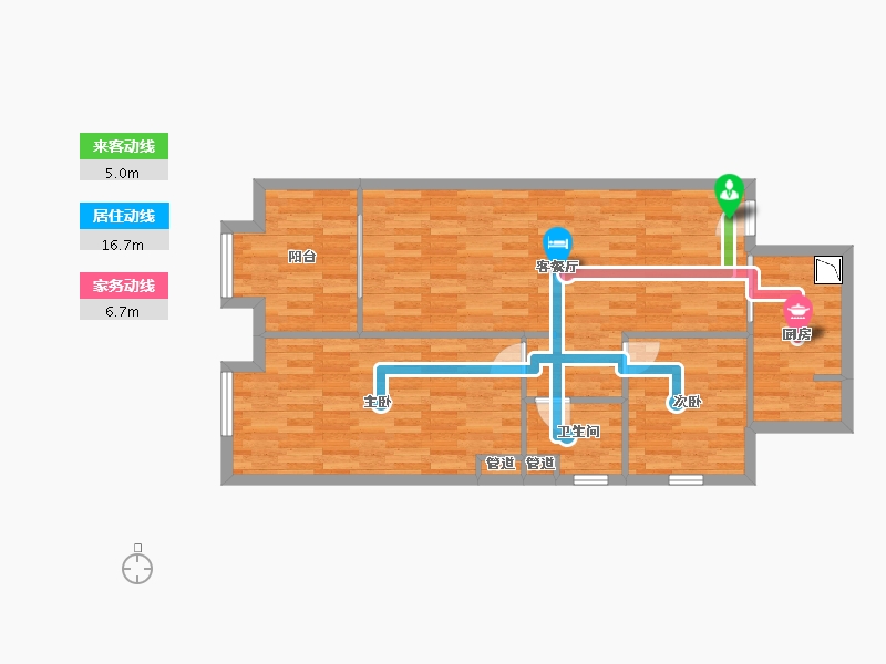 重庆-重庆市-龙湖星图套内79m²-79.64-户型库-动静线