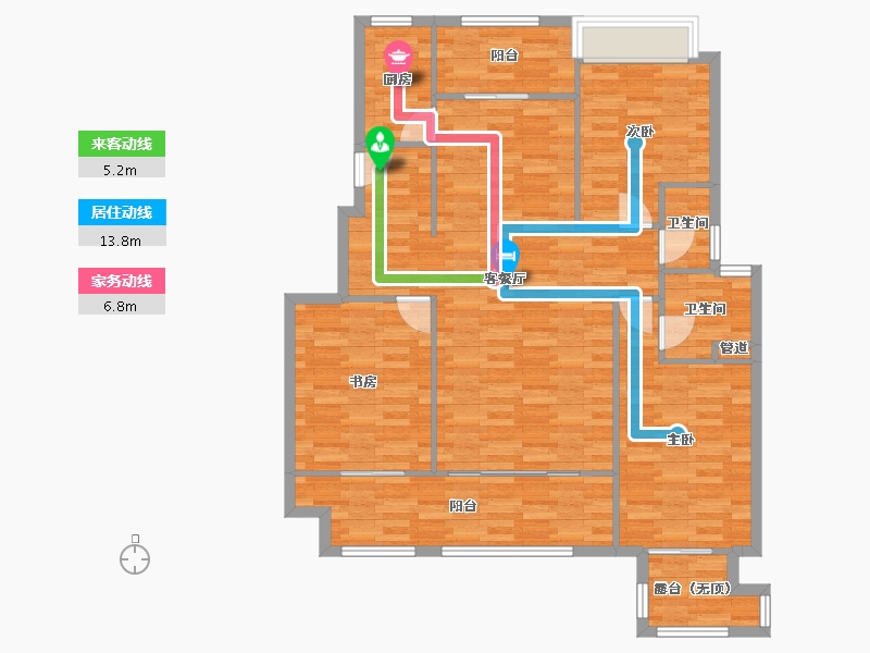 重庆-重庆市-恒大云湖上郡观山悦洋房1栋,花溪洋房2栋124m²-109.65-户型库-动静线