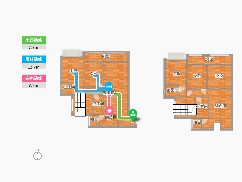 重庆-重庆市-恒大轨道时代5号楼套内153m²-165.01-户型库-动静线