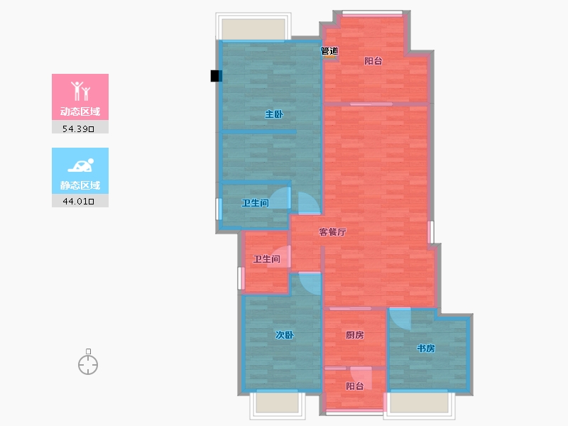 重庆-重庆市-恒大云湖上郡-89.56-户型库-动静分区